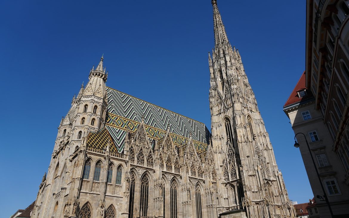 Gothic spires of St. Stephen&rsquo;s Cathedral rise into a winter sky in Vienna &mdash; one of twenty-plus countries visited by Shrestha Dutta as senior international cabin crew